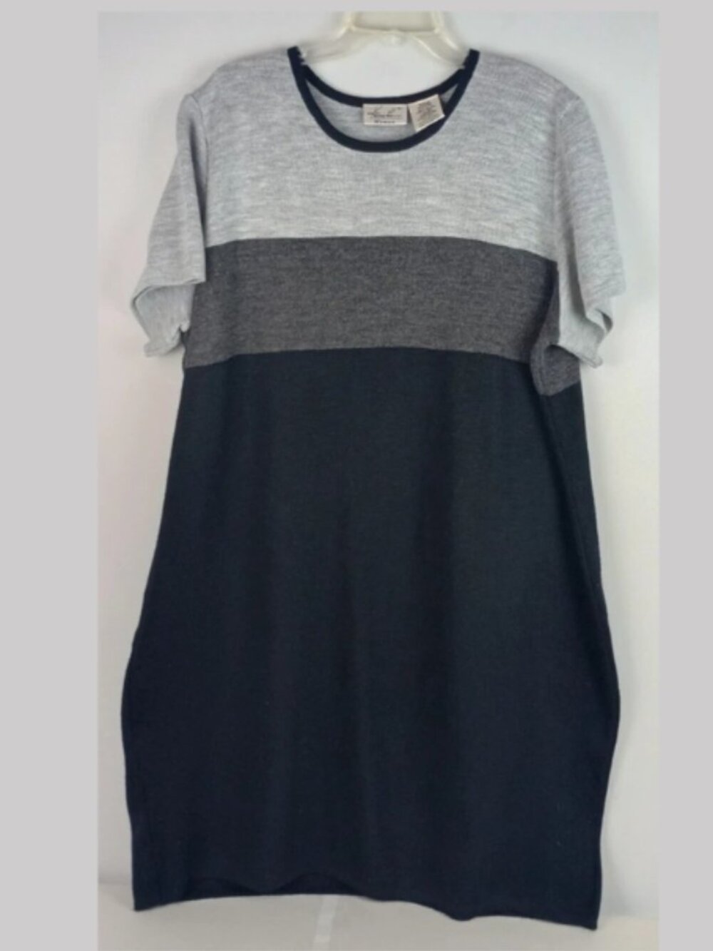 Kathie Lee Women's‎ 22W/24W Black Gray Short Sleeve Sweater Dress